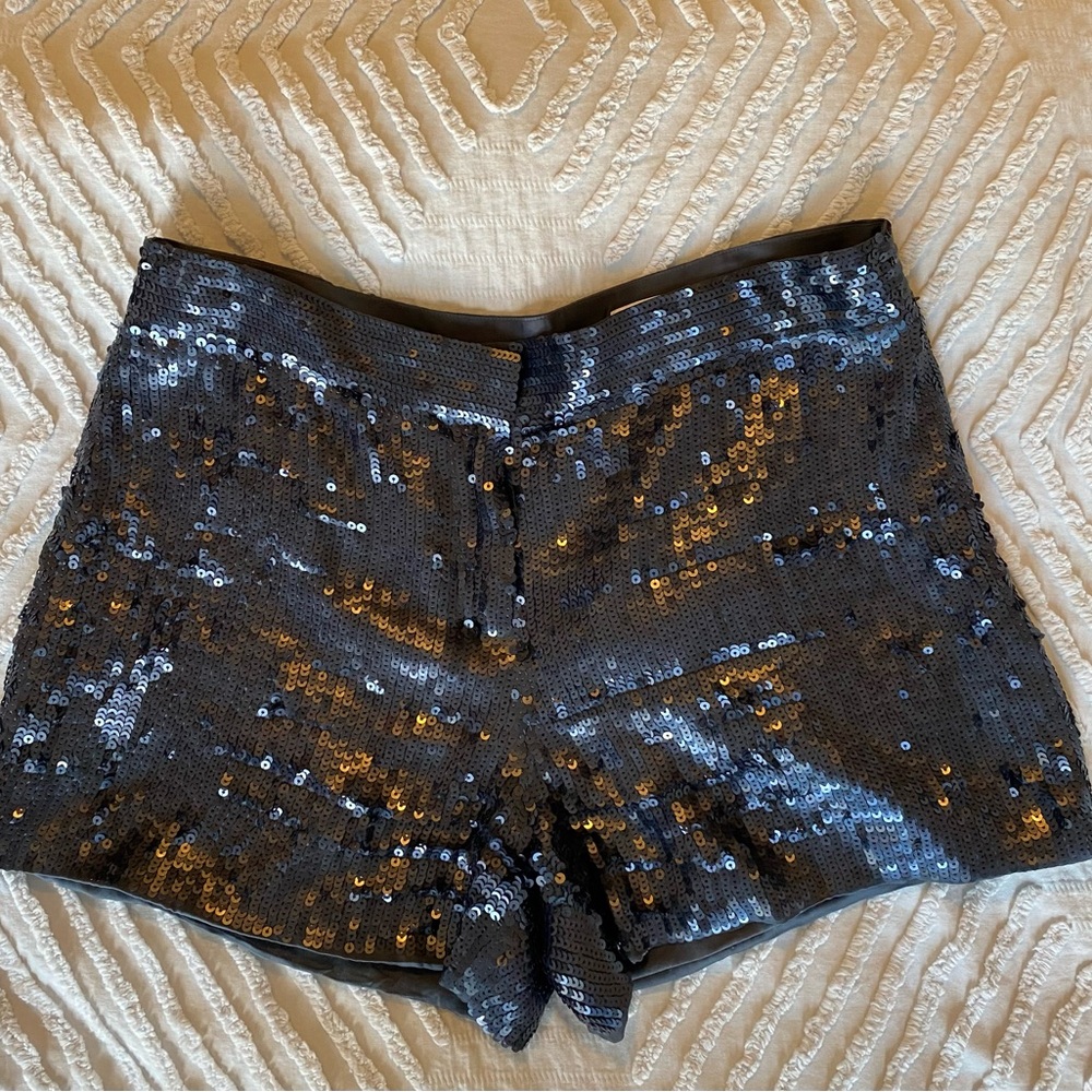 Sequin dark grey shorts